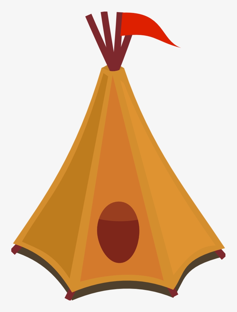 Cartoon Tipi / Tents Red Flag - Custom Teepee Shower Curtain, transparent png download