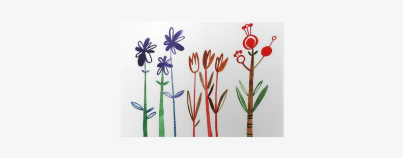 Colorful Floral Collection With Leaves And Flowers, - Watercolor Painting, transparent png download
