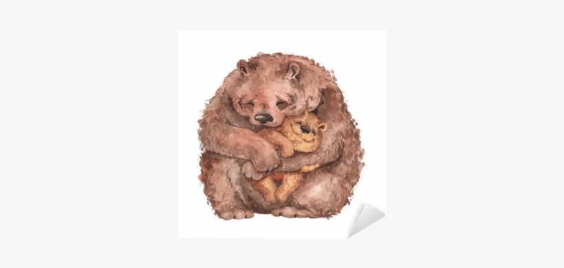 Handmade Drawing - Watercolor Mama Bear, transparent png download