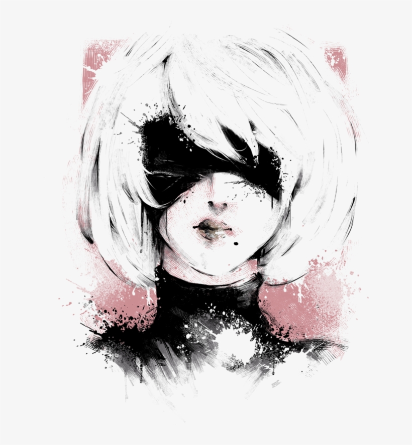 Nier Automata 2b T-shirt, transparent png download