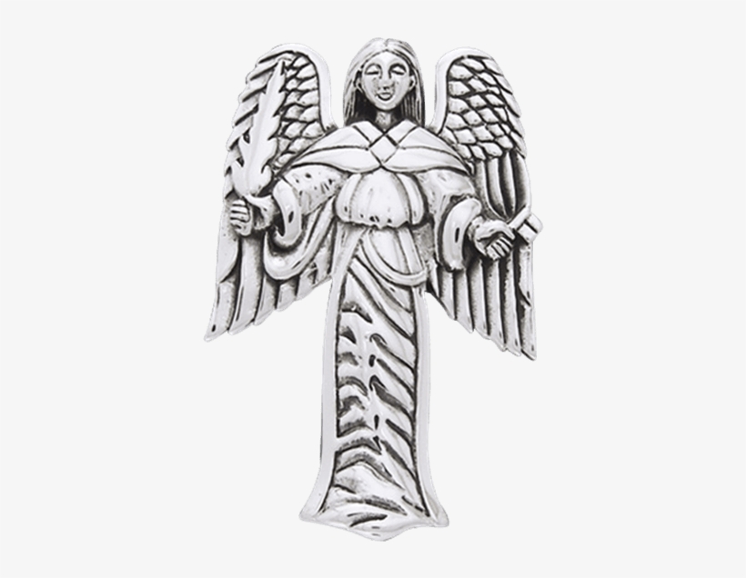 White Bronze Guardian Angel Uriel Pendant - Uriel, transparent png download