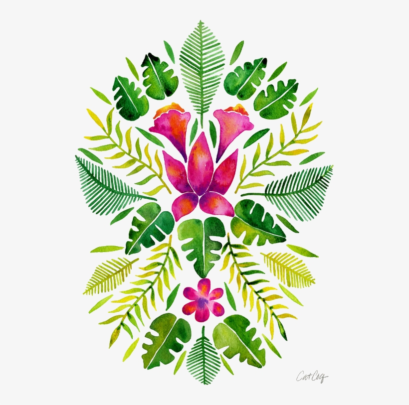 Art Print: Tropical Symmetry Pink And Green, transparent png download