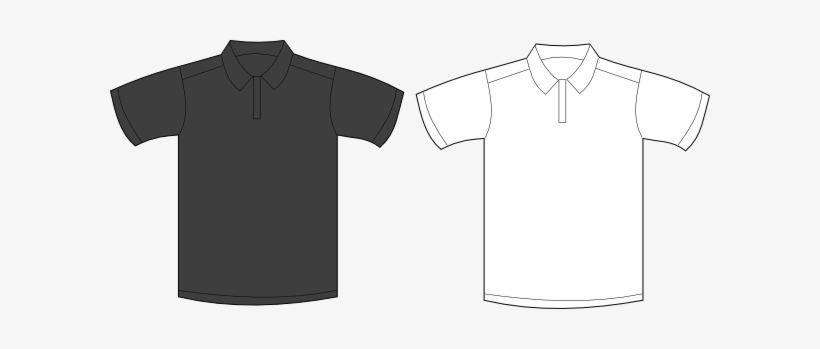 Gray White Clip Art At Clker Com - Polo T Shirt Template, transparent png download