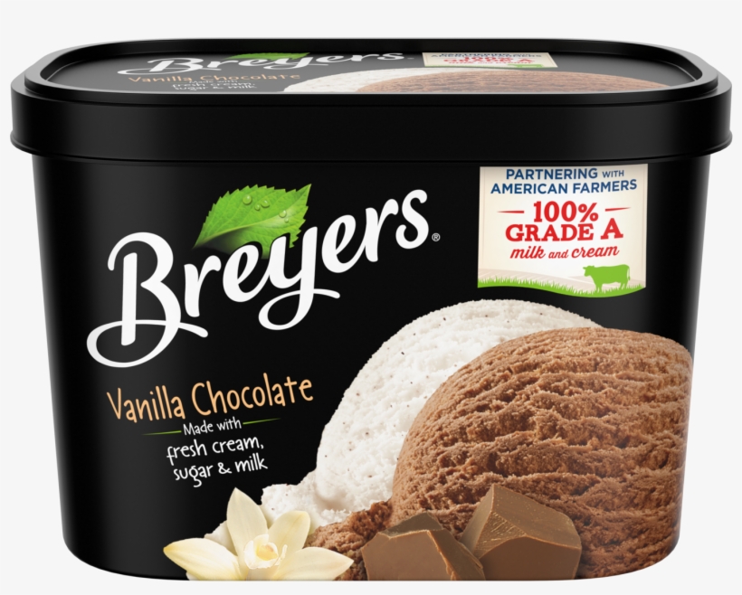 A 48 Ounce Tub Of Breyers Vanilla Chocolate Front Of - Breyers Frozen Dairy Dessert, Butter Almond - 1.5 Qt, transparent png download