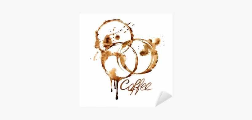 Watercolor Emblem With Coffee Stains Sticker • Pixers® - Stain, transparent png download