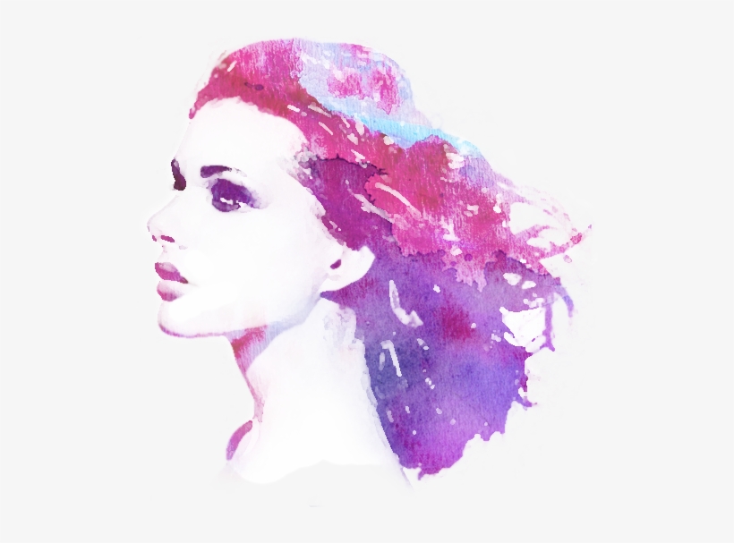 Stylized Image Of Woman's Head - Watercolor Paint, transparent png download