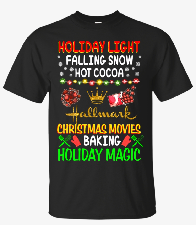 Holiday Light Falling Snow Hot Cocoa Hallmark Christmas - T-shirt, transparent png download