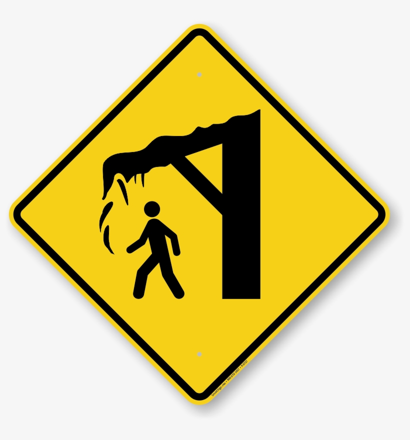 Ice Warning Sign - Side Road Left Sign, transparent png download