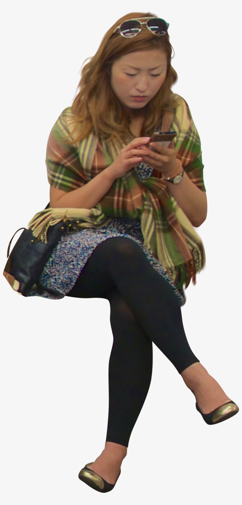 Download - Persona Sentada Con Celular, transparent png download