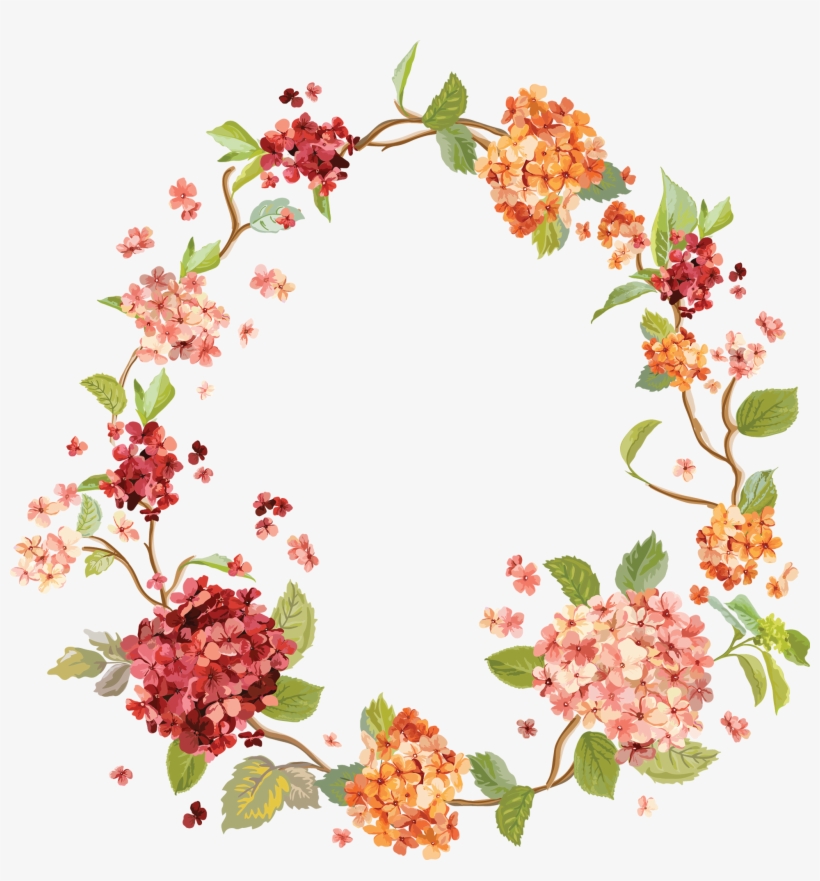 Colourful Floral Frame - Wedding Invitation, transparent png download