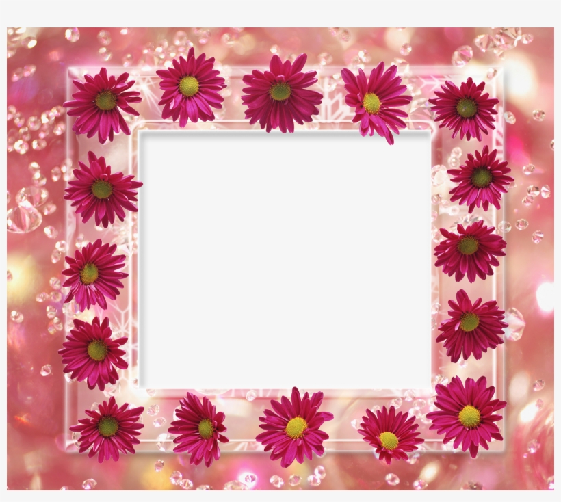Abstract Floral Frame Png - Birthday Photo Frame Flower, transparent png download