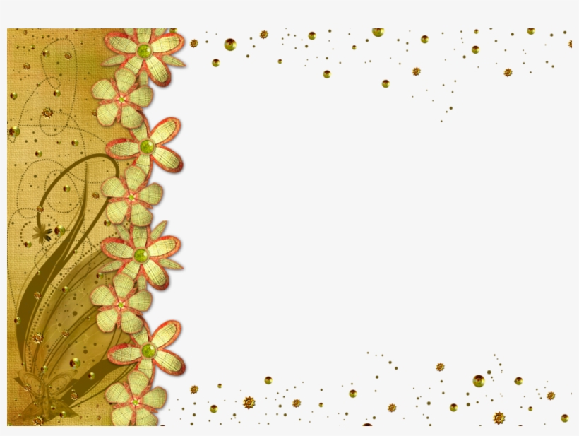 Gold Flower Frame Png Transparent Picture - Gold Flower Frame Png, transparent png download