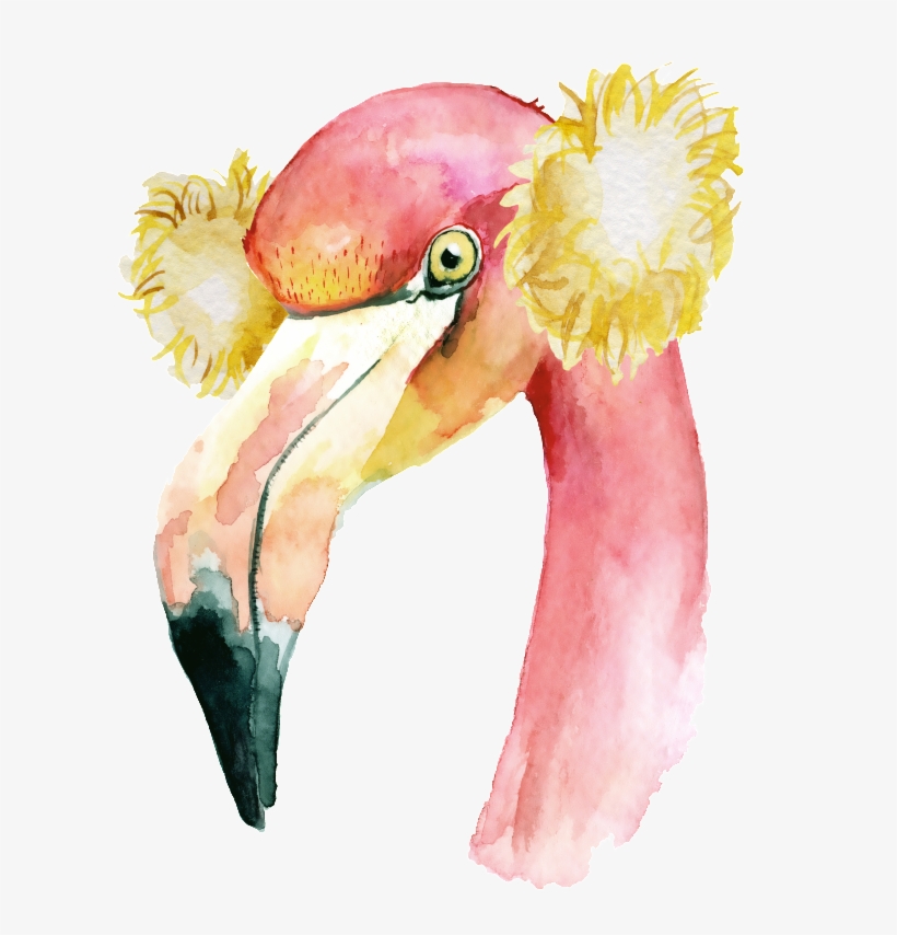 The Hand-painted Flamingo Png Transparent Material - Illustration, transparent png download