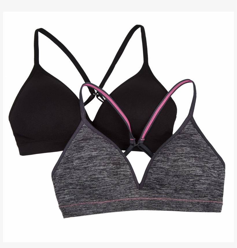 Girls' Seamless T-shirt Bra, 2 Pack - Bra, transparent png download