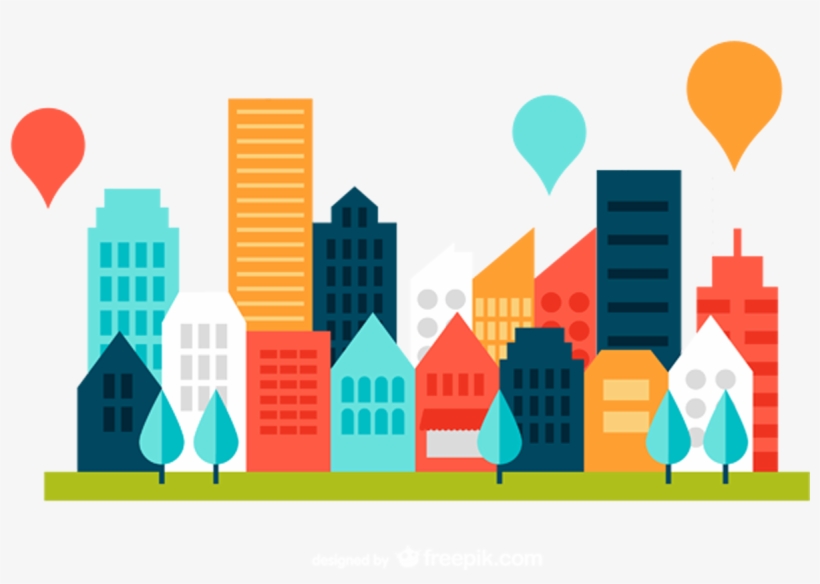 Cityscape Clip Art Color Flat City Building - Administrador En Propiedad Horizontal, transparent png download