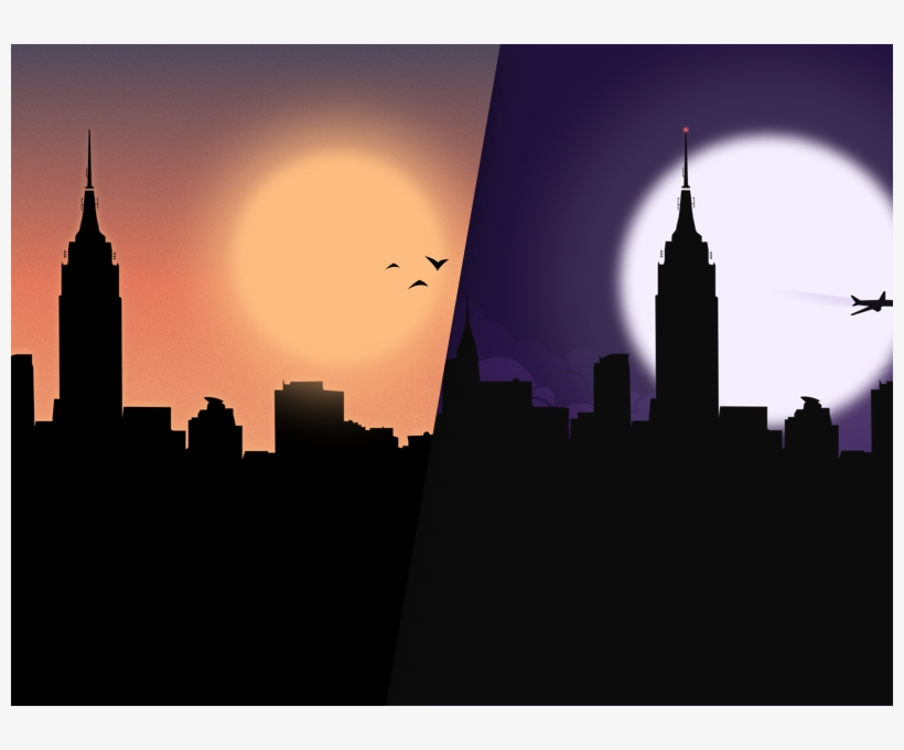 Cityscape Silhouette - City Silhouette, transparent png download