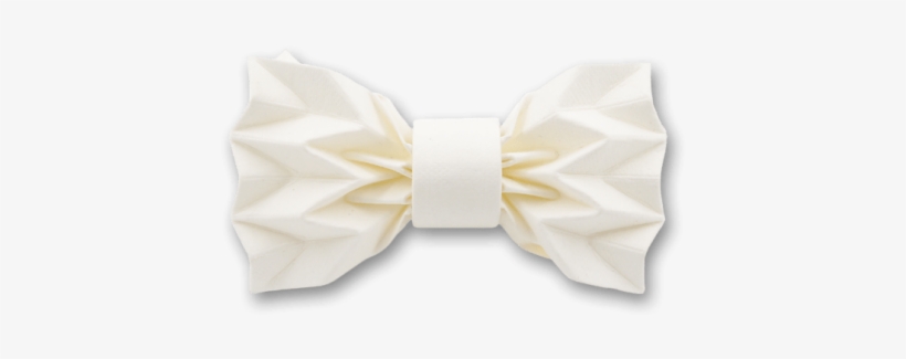 Origami In Ivory White Bow Tie - Satin, transparent png download