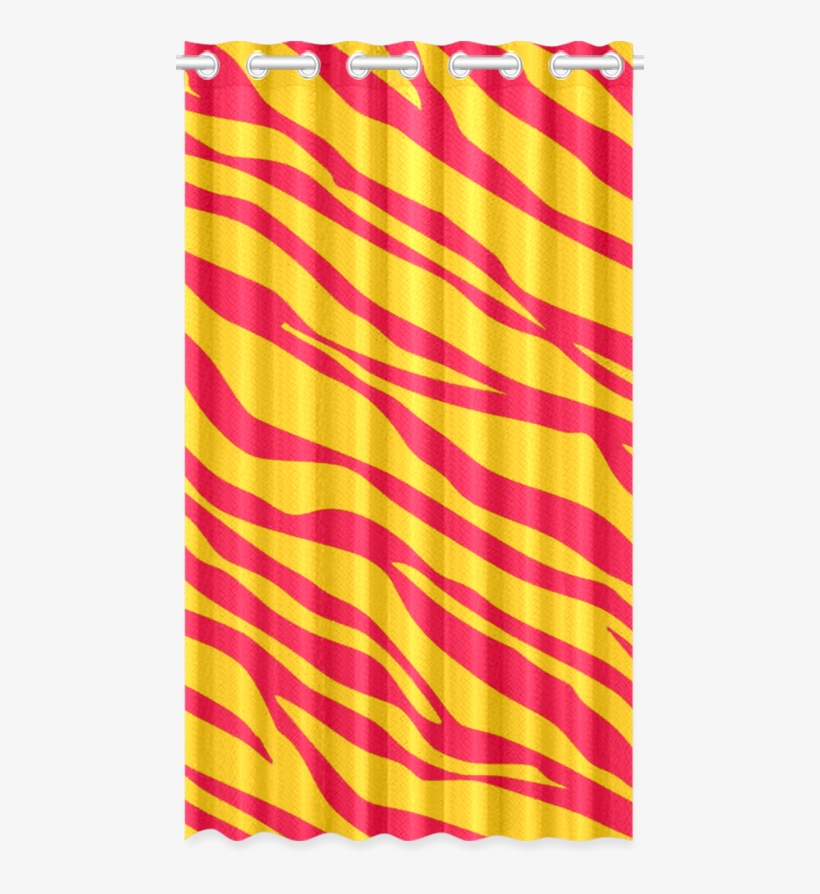 Red On Orange Zebra Stripes New Window Curtain 52" - Shower Curtain, transparent png download
