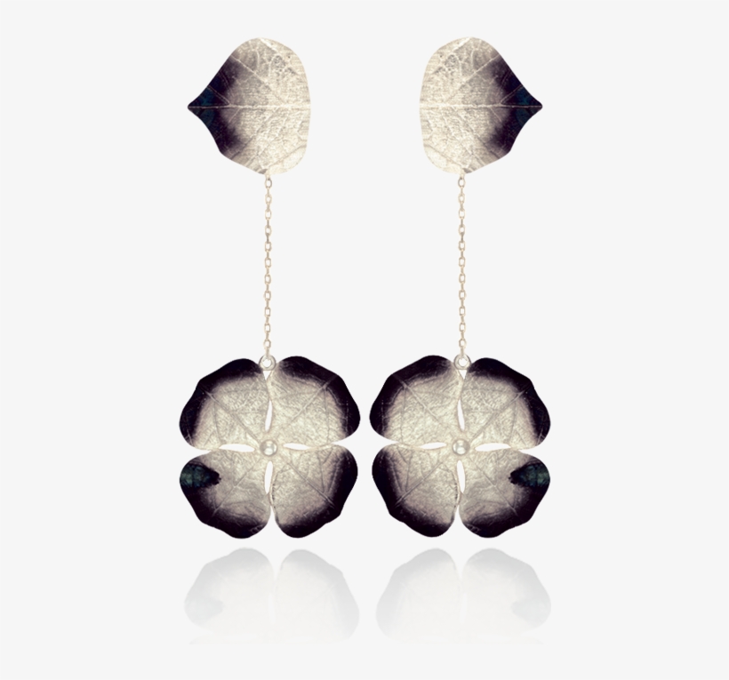 Lily Pad With Ember Detail Earrings - Earrings, transparent png download