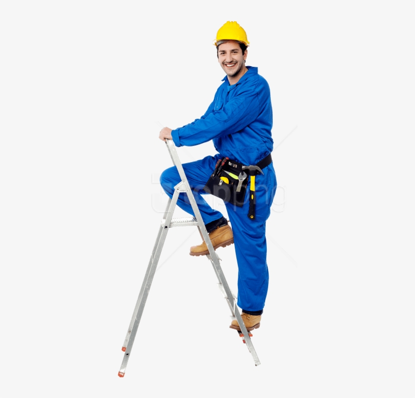 Free Png Architects At Work Png Images Transparent - Worker In Ladder Png, transparent png download