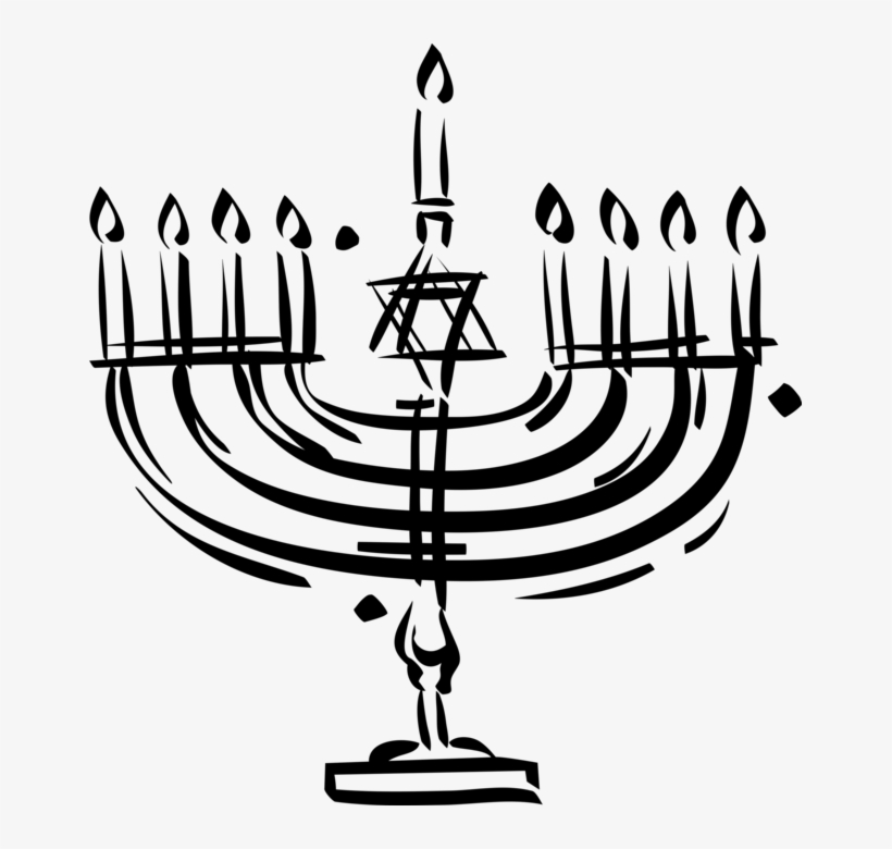 Vector Royalty Free Library Jewish Hanukkah Candles - Hanukkah, transparent png download
