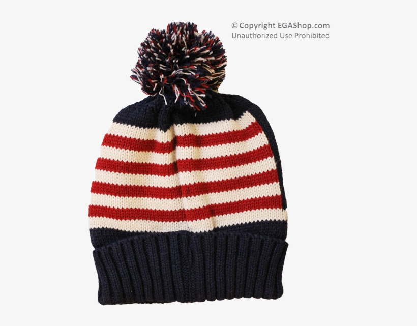 Cozy Patriotic Stars And Stripes Knit Cap At The Ega - Beanie, transparent png download