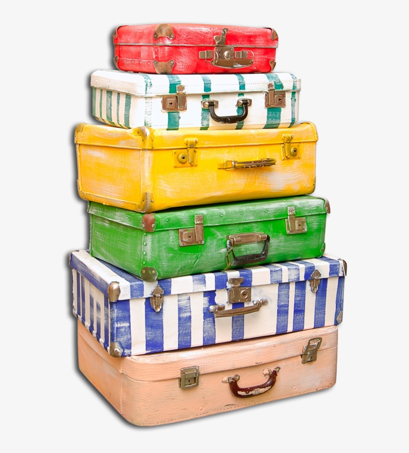 A Stack Of Luggage - Pile Of Luggage Png, transparent png download