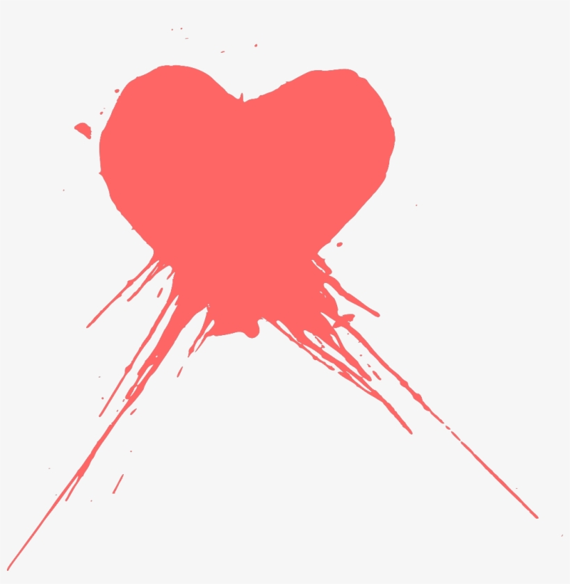 Ftestickers Heart Grunge Paint Drops Splash Stamp Heart - Portable Network Graphics, transparent png download