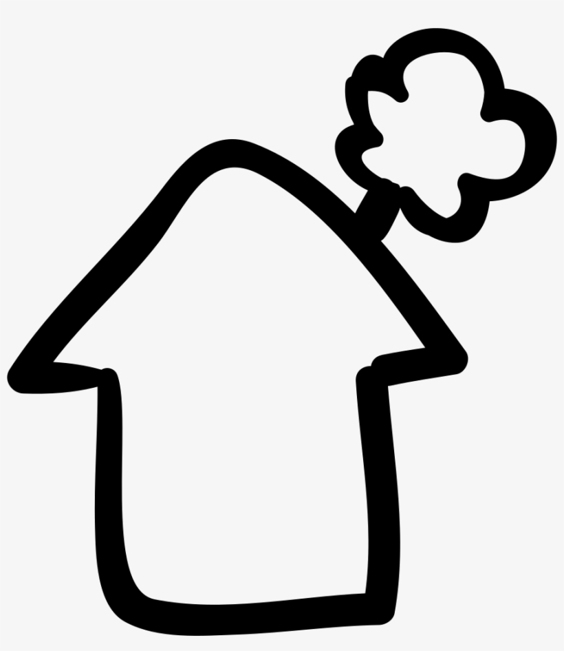House With Smoking Chimney Hand Drawn Rural Mountain - Humo Chimeneas Png, transparent png download