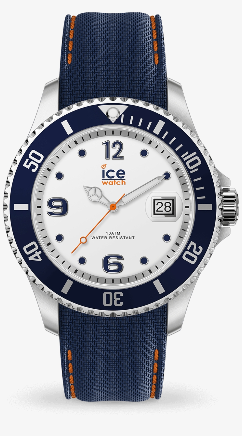 Ice Steel - White Blue - 16610 On Rubber Strap, transparent png download