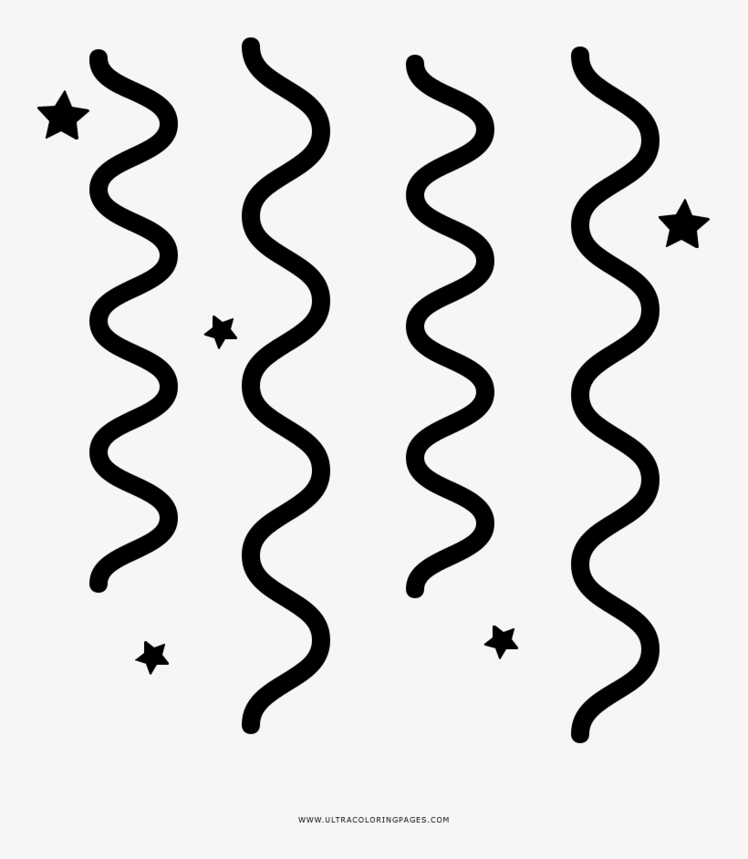 Serpentinas Página Para Colorear - Line Art, transparent png download