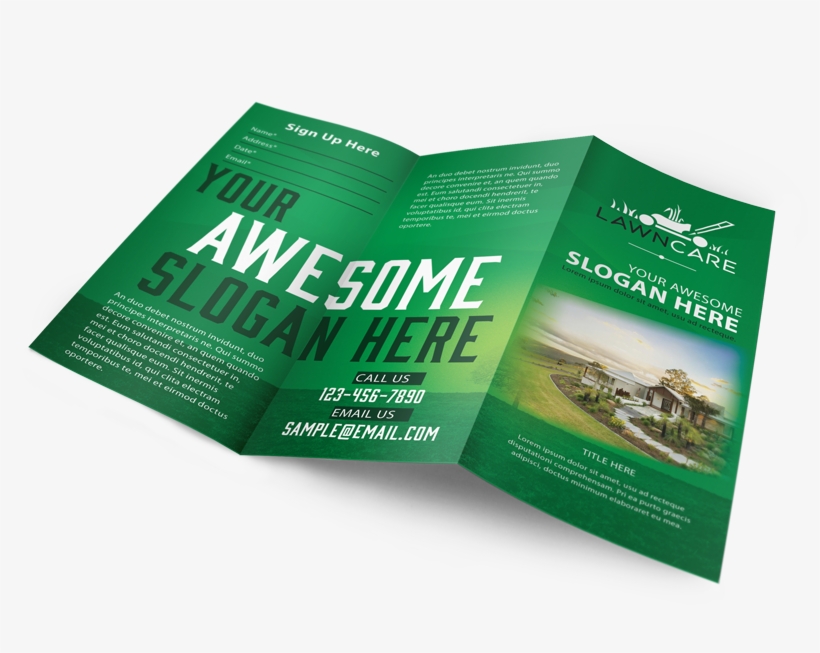 Sample Landscaping Tri-fold Brochure - Flyer, transparent png download
