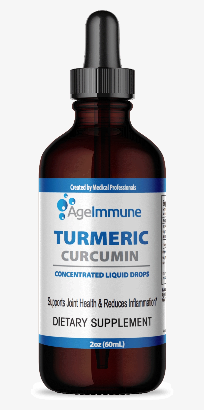 Liquid Turmeric Curcumin - Glass Bottle, transparent png download
