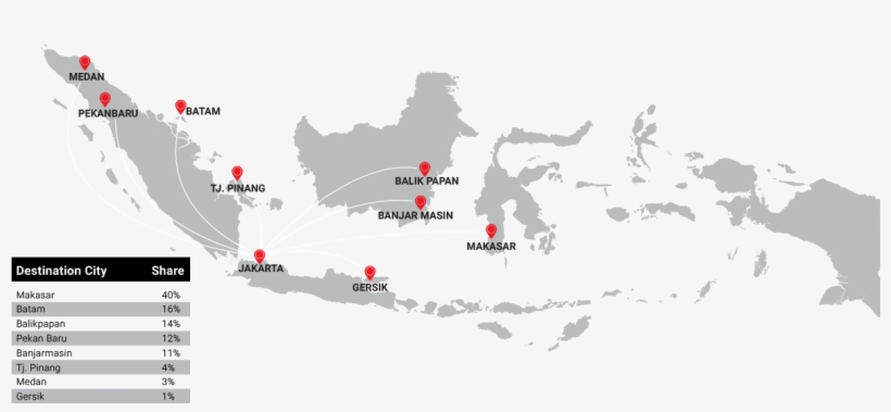 Domestic Cargo Flows - Indonesia Earthquake Lombok Map, transparent png download