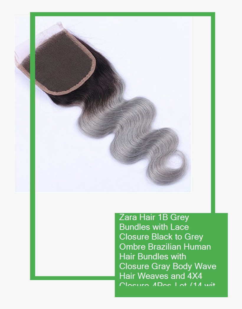 Zara Hair 1b Grey Bundles With Lace Closure Black To - Horse Grooming, transparent png download