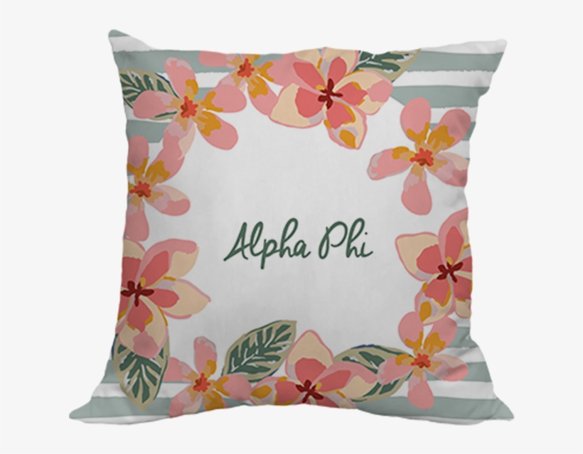 Plumeria Flowers Sorority Throw Pillow - Cushion, transparent png download