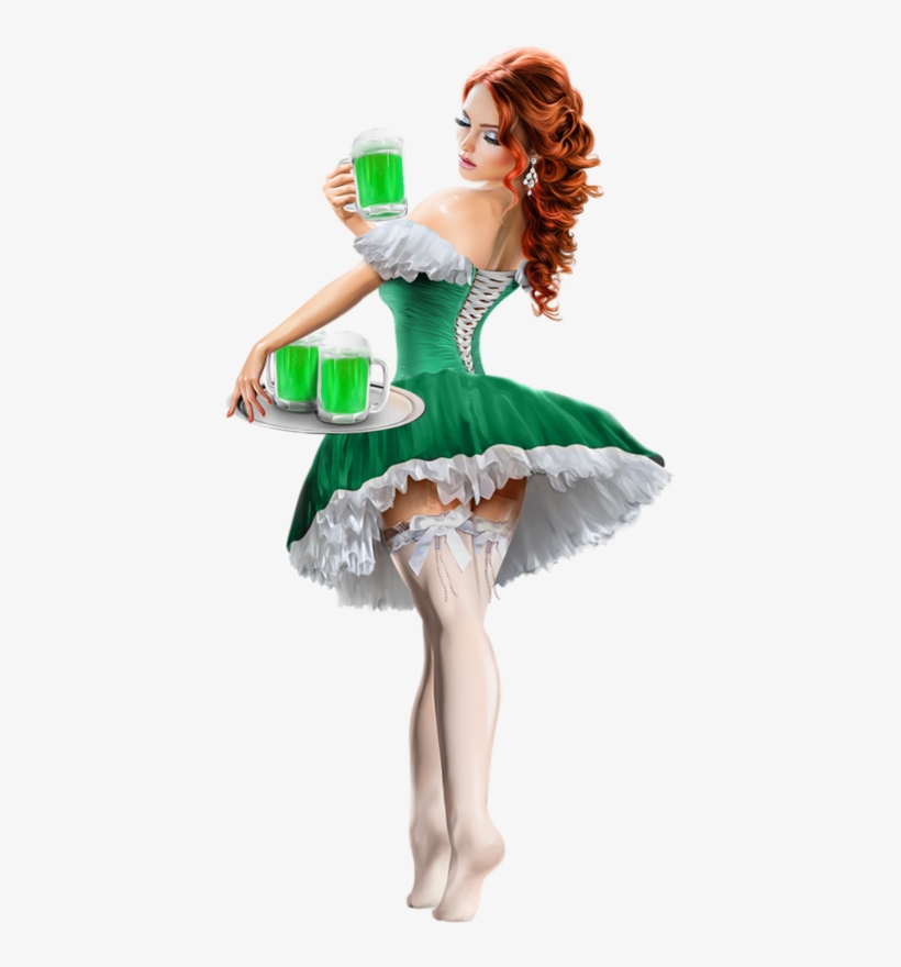 Femme Png St Patrick, Bière ♧ St Patrick's Day Girl - Saint Patricks Day Woman Png, transparent png download