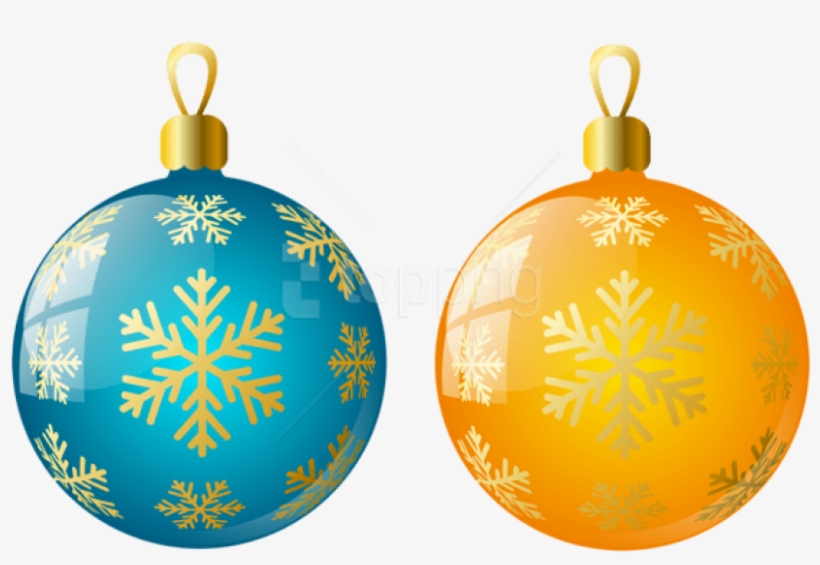 Free Png Large Size Transparent Yellow And Blue Christmas - Christmas Ornaments Clipart Png, transparent png download