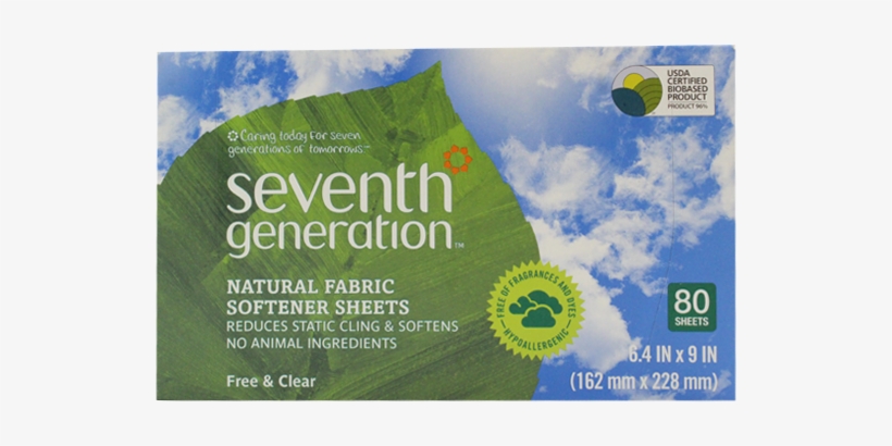 Seventh Generation, Toallitas Para Secadora De Ropa - Fabric Softener, transparent png download