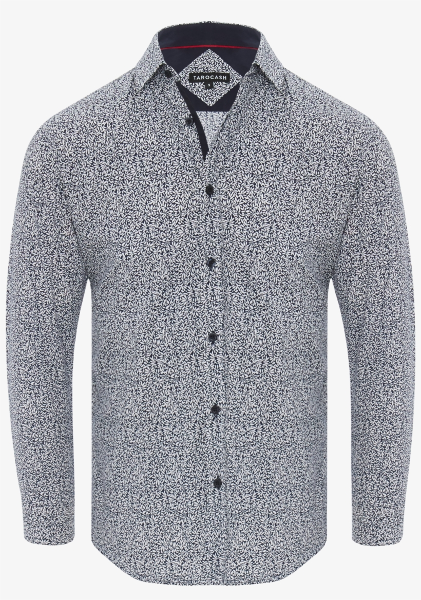 Navy Chance Print Shirt - Long-sleeved T-shirt, transparent png download