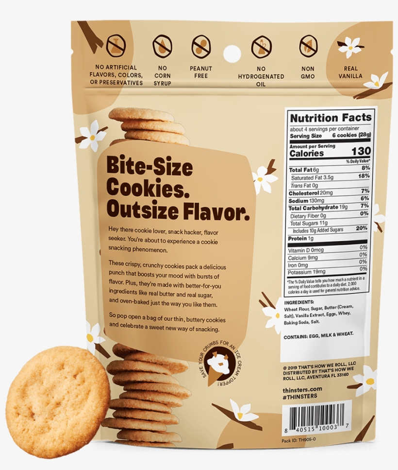 Cookie Thins - Peanut Butter Cookie, transparent png download