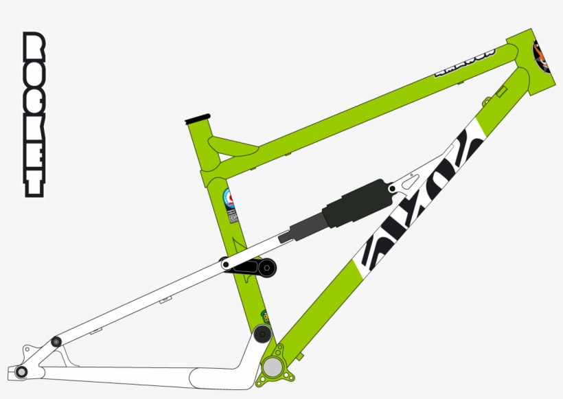 Rocket Diagram Green And White - Bicycle Frame, transparent png download