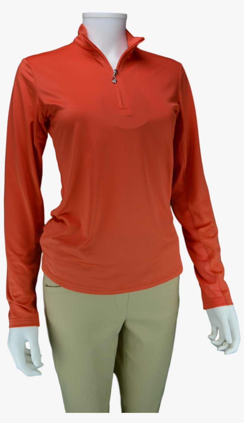 Sansoleil 900434 Sunglow Zip Mock - Long-sleeved T-shirt, transparent png download