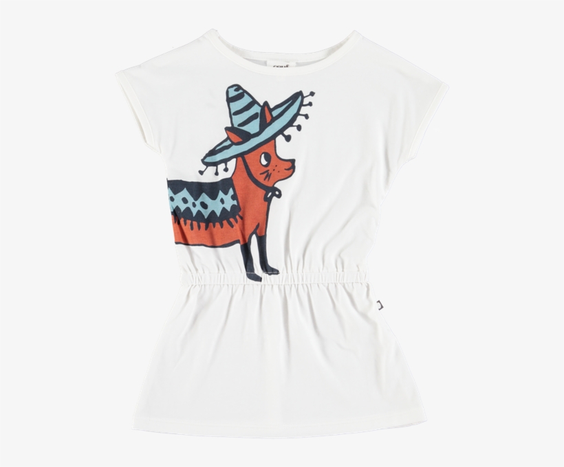 Picture Of Mexican Chihuahua Print Dress Ivory Multi - Burro, transparent png download