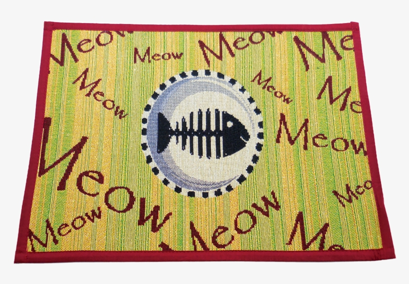 Arlee Pet Products Meow Meow Tapestry Bowl Mat - Placemat, transparent png download
