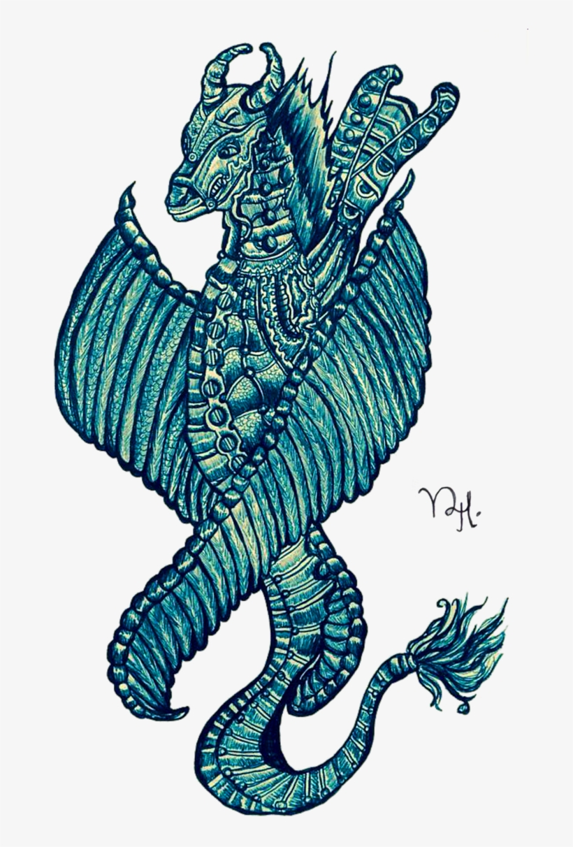 Tattoo Art Seahorse Pattern Aqua Illustration Graphics - Illustration, transparent png download