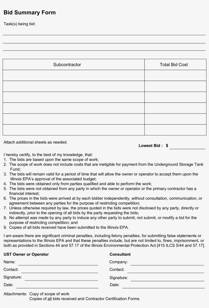 Blank Bid Summary - Alvará De Funcionamento Mairiporã, transparent png download
