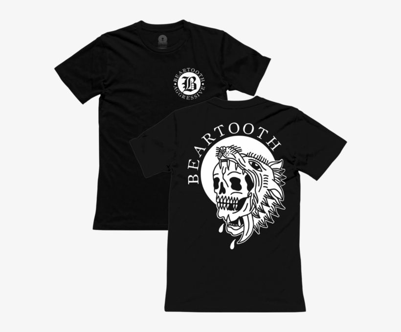 Skull Wolf T-shirt - T-shirt, transparent png download