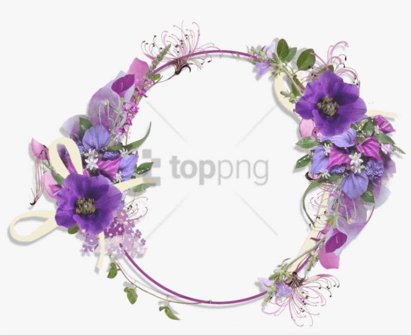 Free Png Purple Flower Borders And Frames Png Image - Round Floral Frame Png, transparent png download