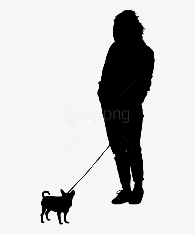 Dog Walking Silhouette Png - Person Silhouette Png Walking, transparent png download